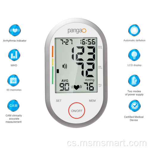 Lékařský klinický digitální monitor krevního tlaku na horní části paže